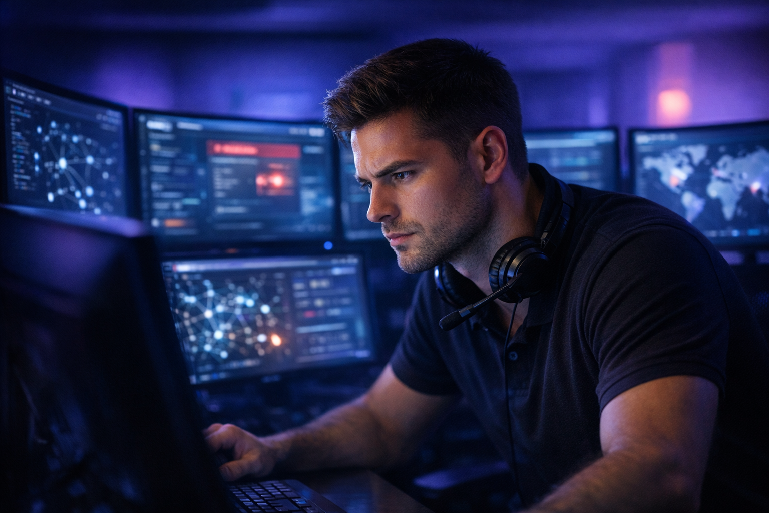 Incident response analyst at security workstation